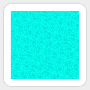 Bikes Turquoise Pattern Sticker